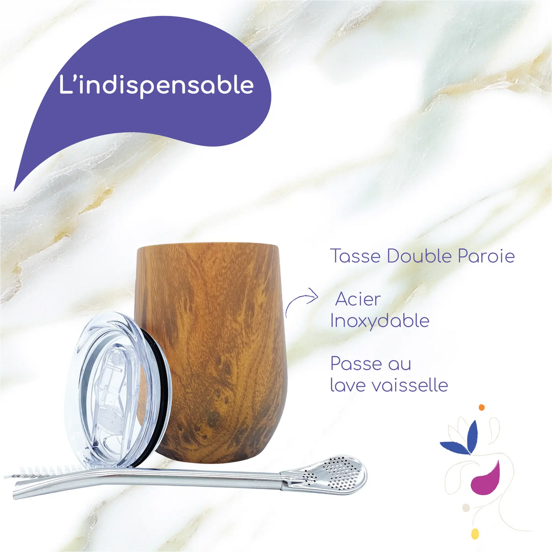 Calebasse Maté Isotherme Tasse Double Paroie
